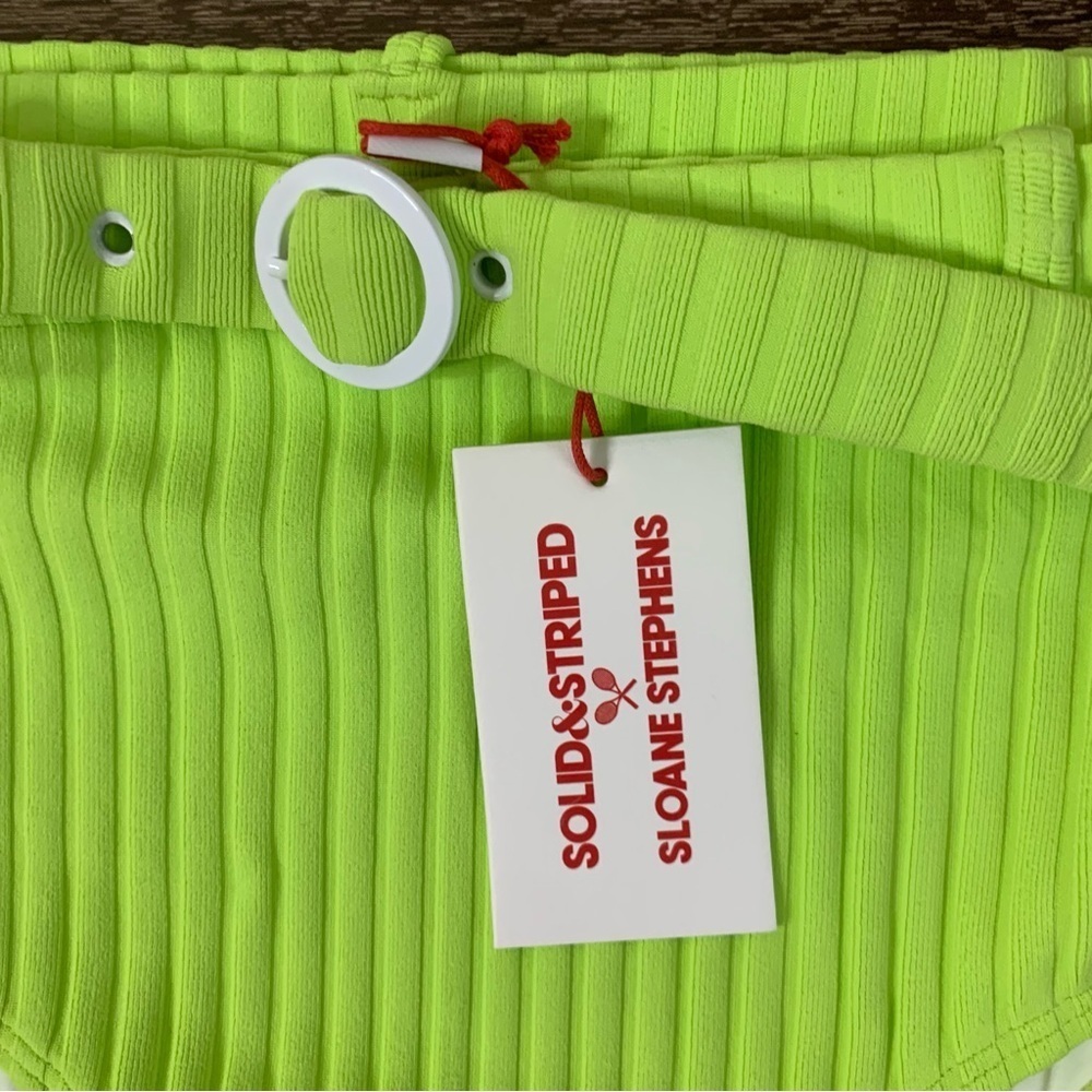 Solid & striped X Sloane Stephen’s women’s Jozy ribbed belted bikini swimsuit M - Picture 4 of 11